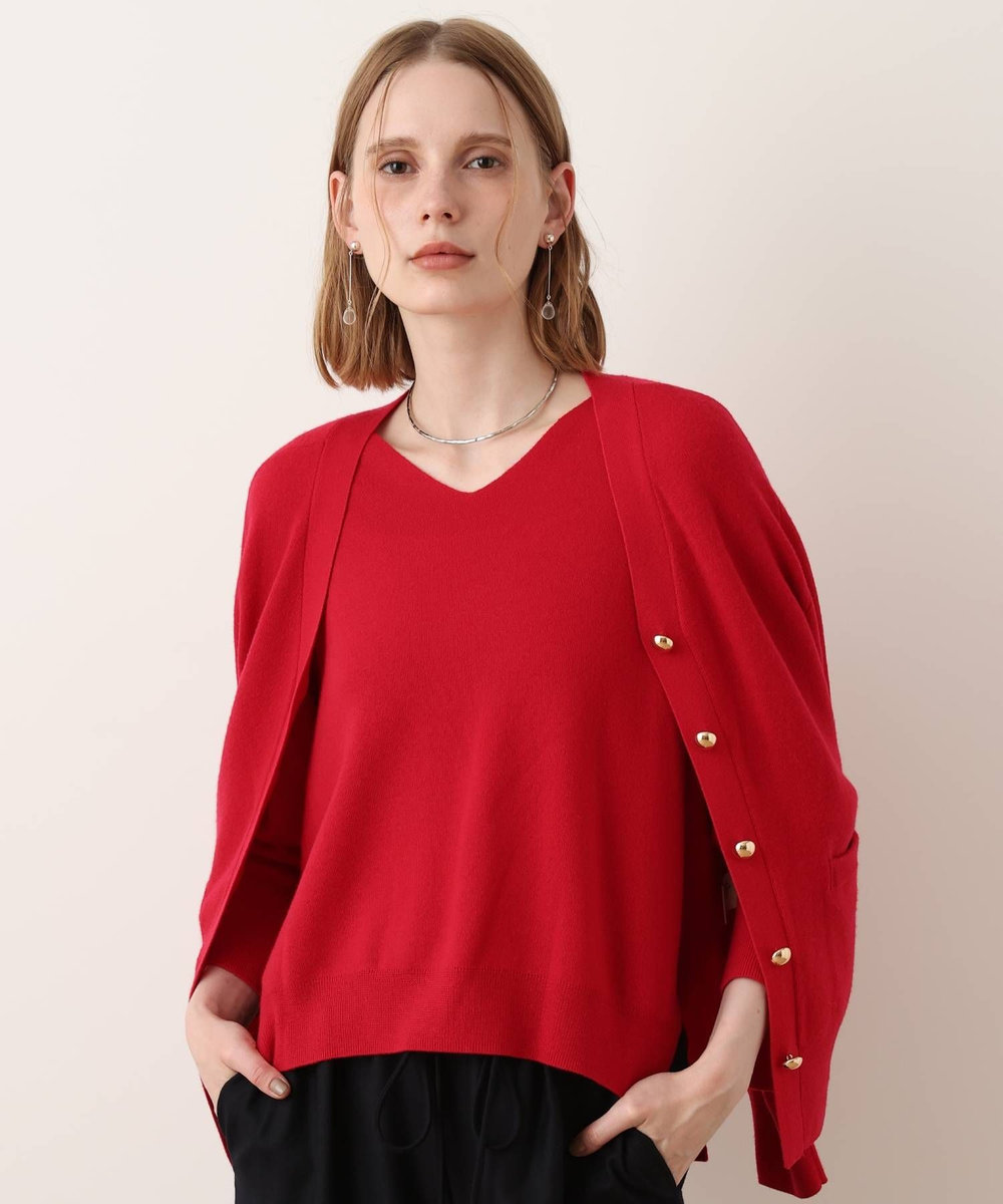 allureville ◇ウールスムースカーディガン レッド (43)