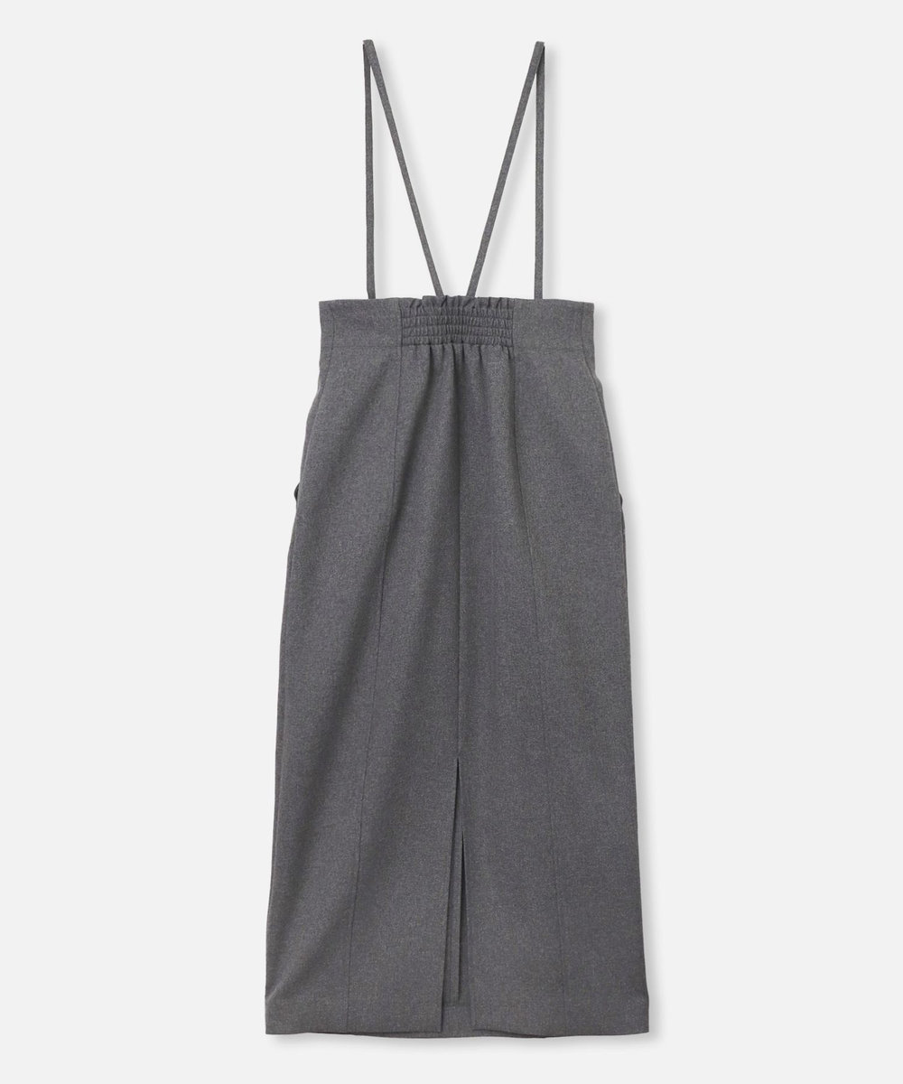 allureville フロントジップサスペンダースカート グレー (92)