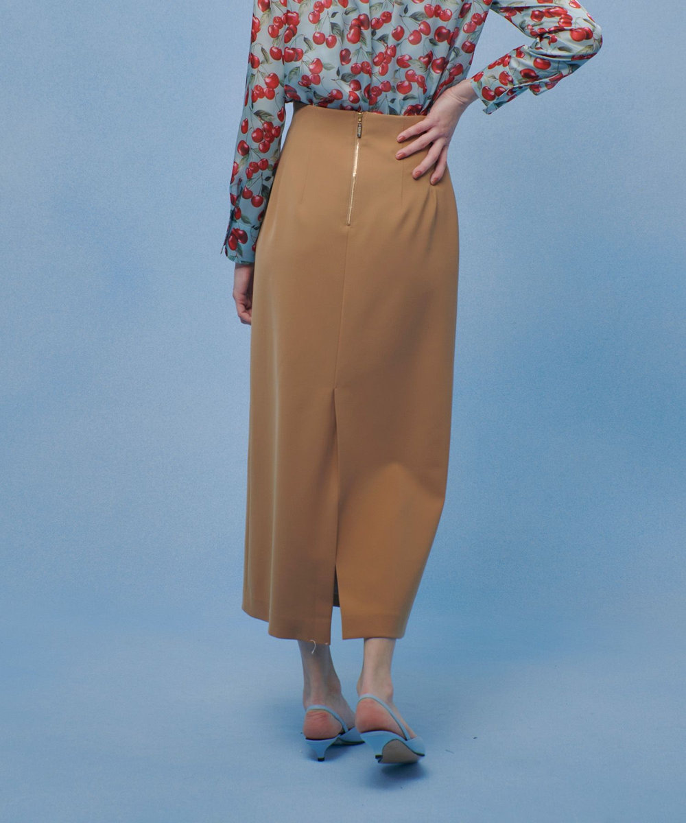 LOULOU WILLOUGHBY 【LOULOU WILLOUGHBY】ダブルクロスタイトスカート キャメル (84)