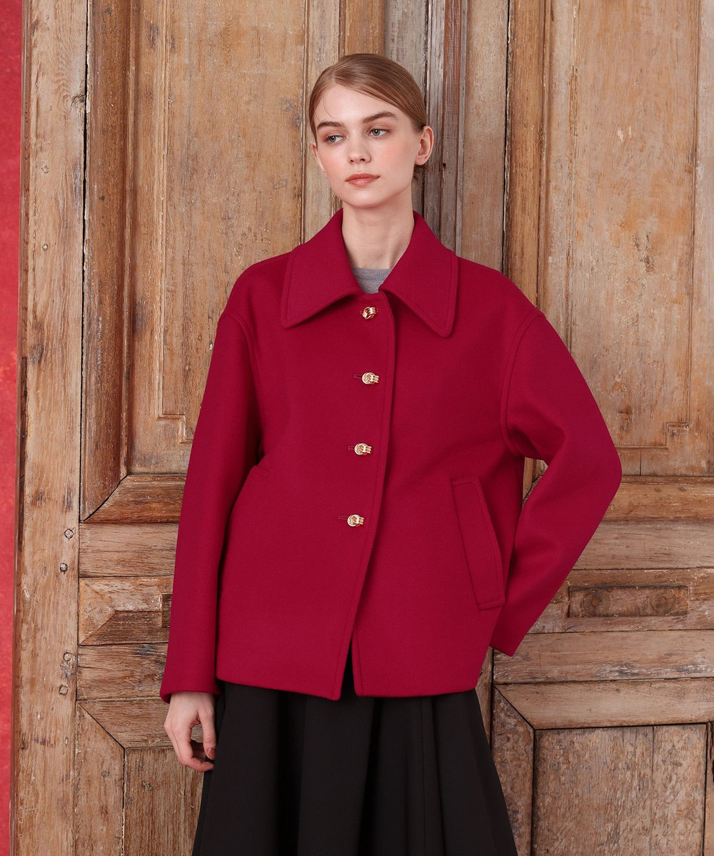LOULOU WILLOUGHBY シャルムビーバーショートコート レッド (43)