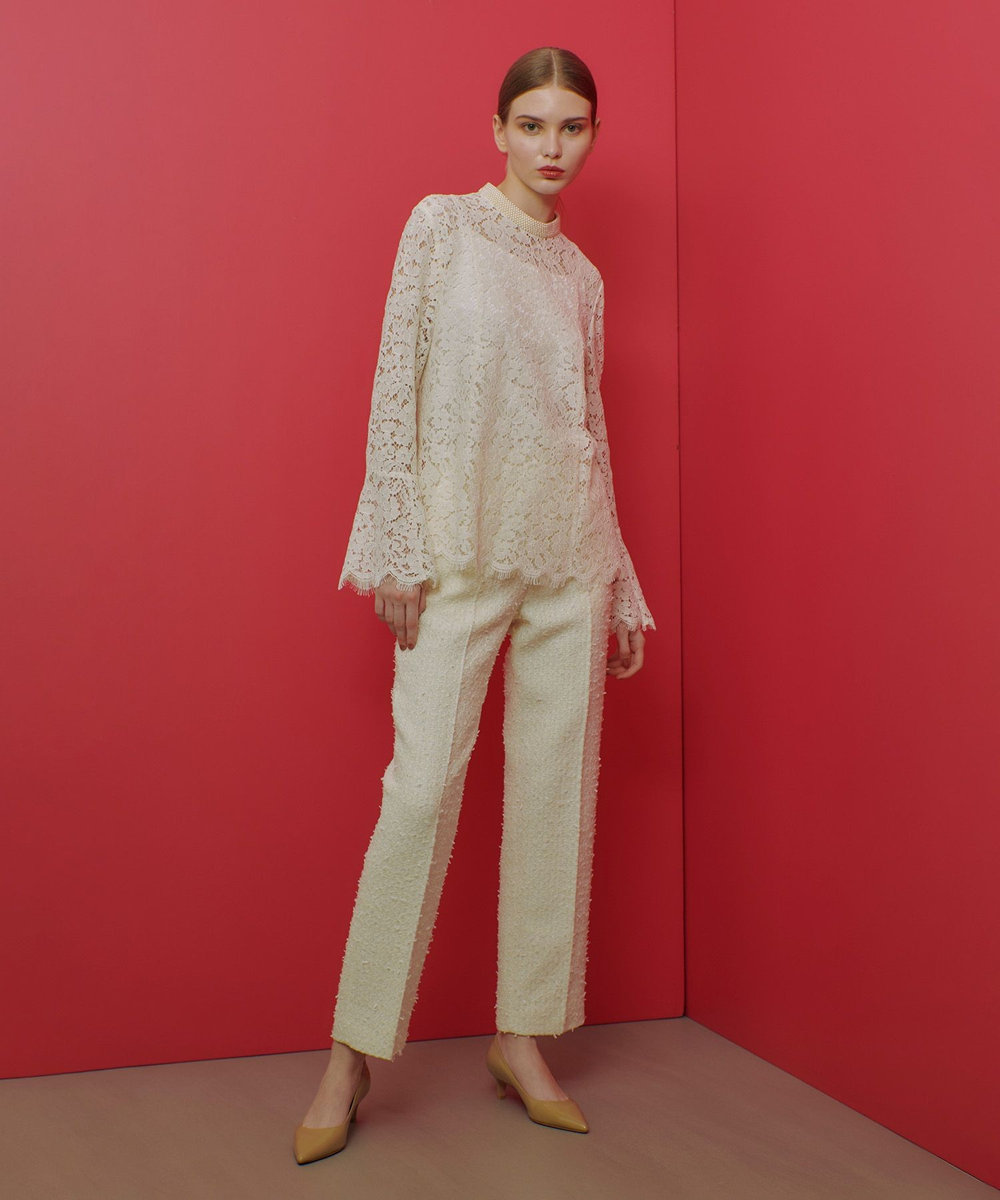 LOULOU WILLOUGHBY 【LOULOU WILLOUGHBY】ファンシーツイードパンツ オフホワイト (02)