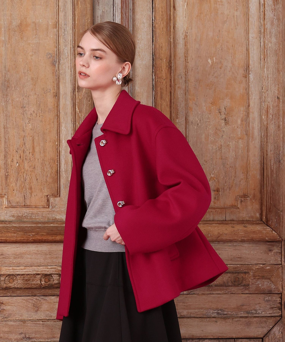 LOULOU WILLOUGHBY シャルムビーバーショートコート レッド (43)