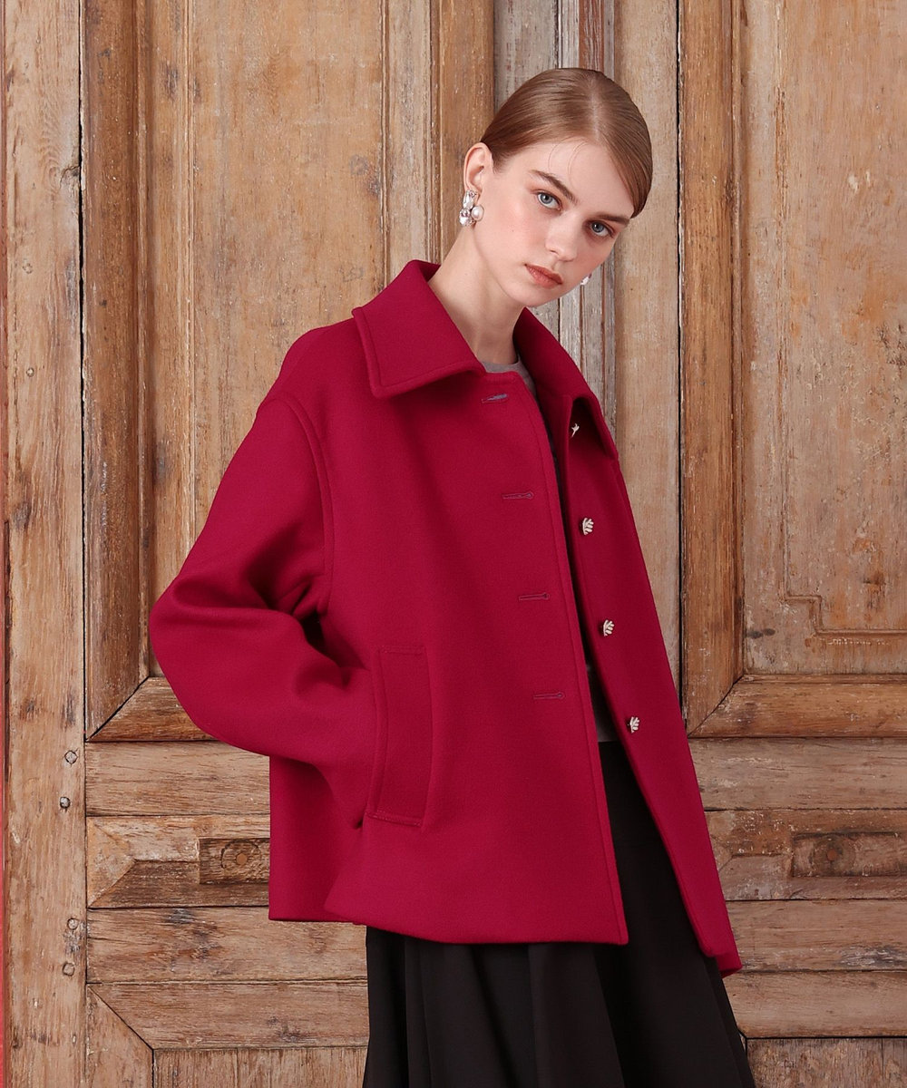 LOULOU WILLOUGHBY シャルムビーバーショートコート レッド (43)