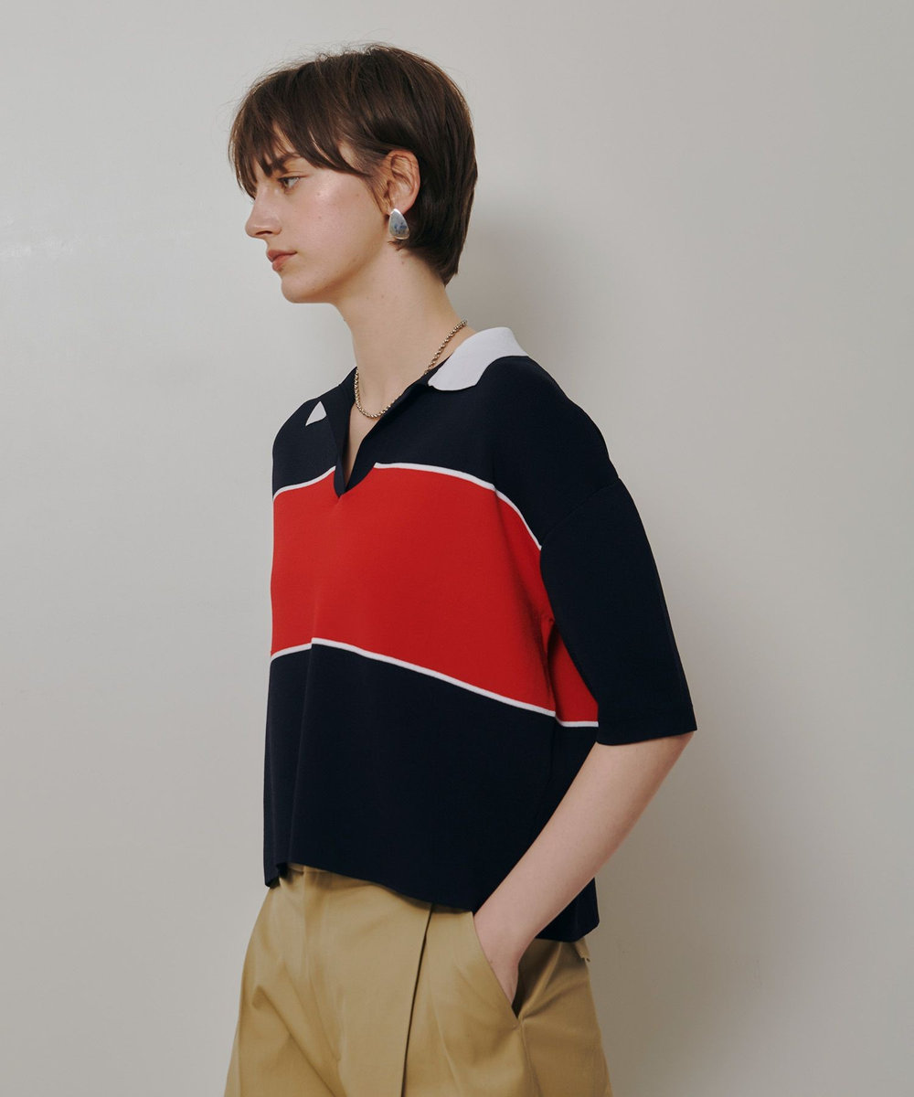 allureville ボーダーポロ プルオーバー ネイビー (67)