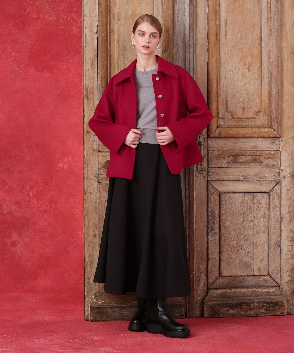 LOULOU WILLOUGHBY シャルムビーバーショートコート レッド (43)