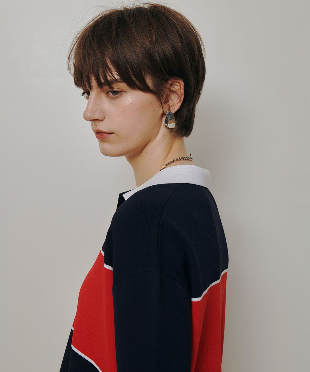 allureville ボーダーポロ プルオーバー ネイビー (67)