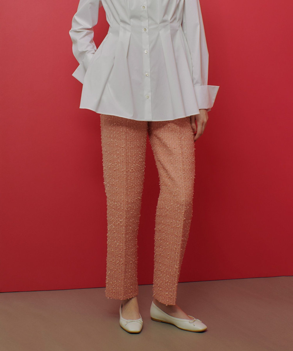 LOULOU WILLOUGHBY 【LOULOU WILLOUGHBY】ファンシーツイードパンツ ピンク (41)