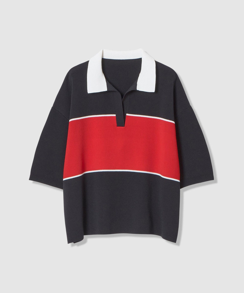 allureville ボーダーポロ プルオーバー ネイビー (67)