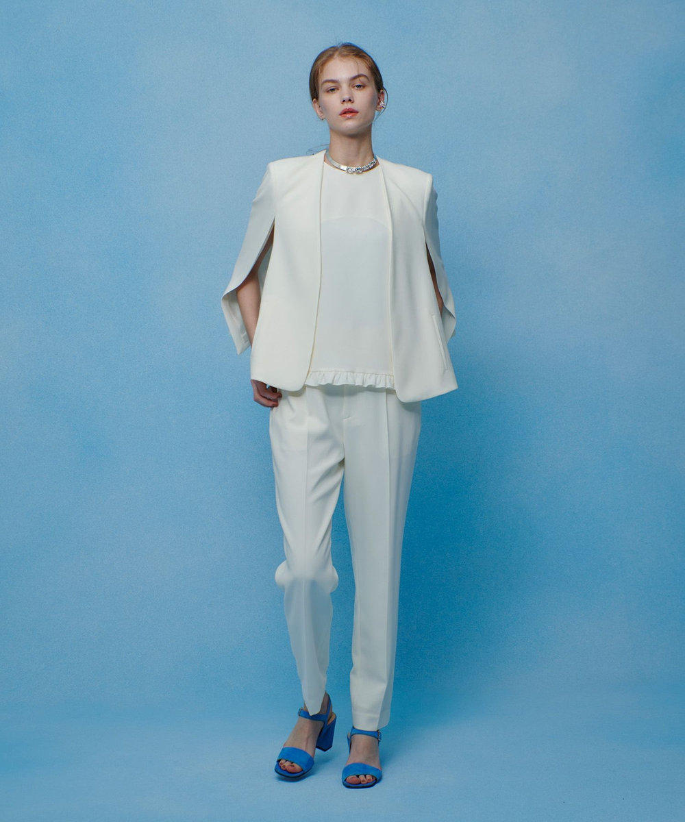 LOULOU WILLOUGHBY ハイバックテーパードパンツ オフホワイト (02)
