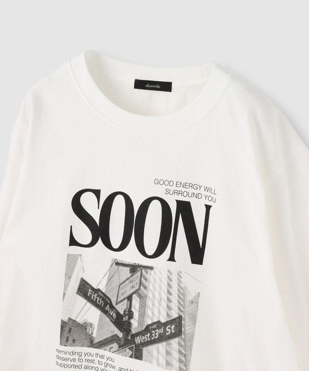 allureville サイネージロゴロングTシャツ オフホワイト (02)