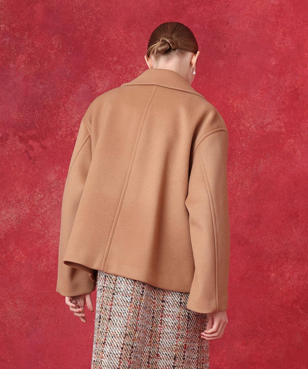 LOULOU WILLOUGHBY シャルムビーバーショートコート キャメル (84)