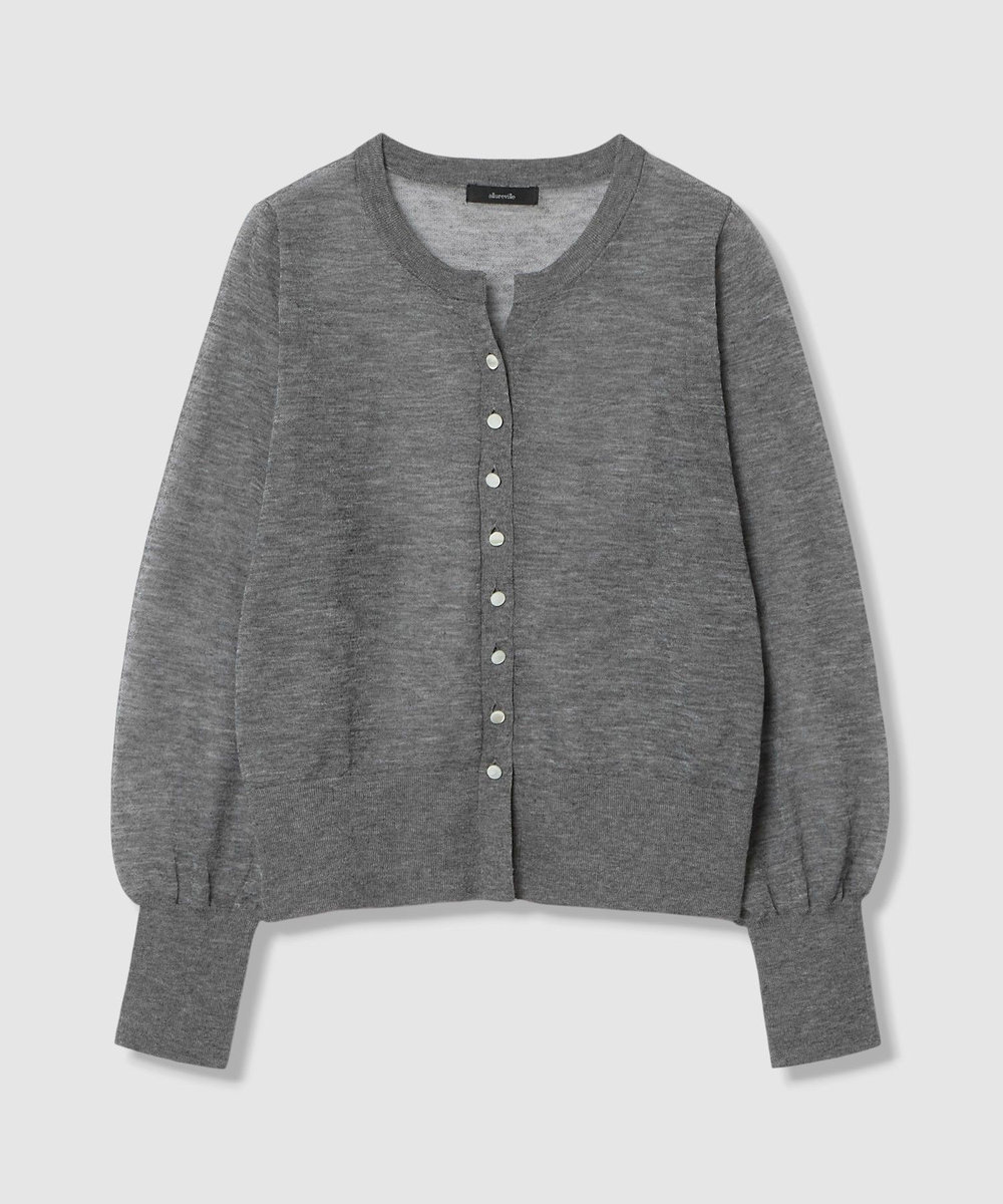 allureville シアーラミスキッパーカーディガン グレー (92)
