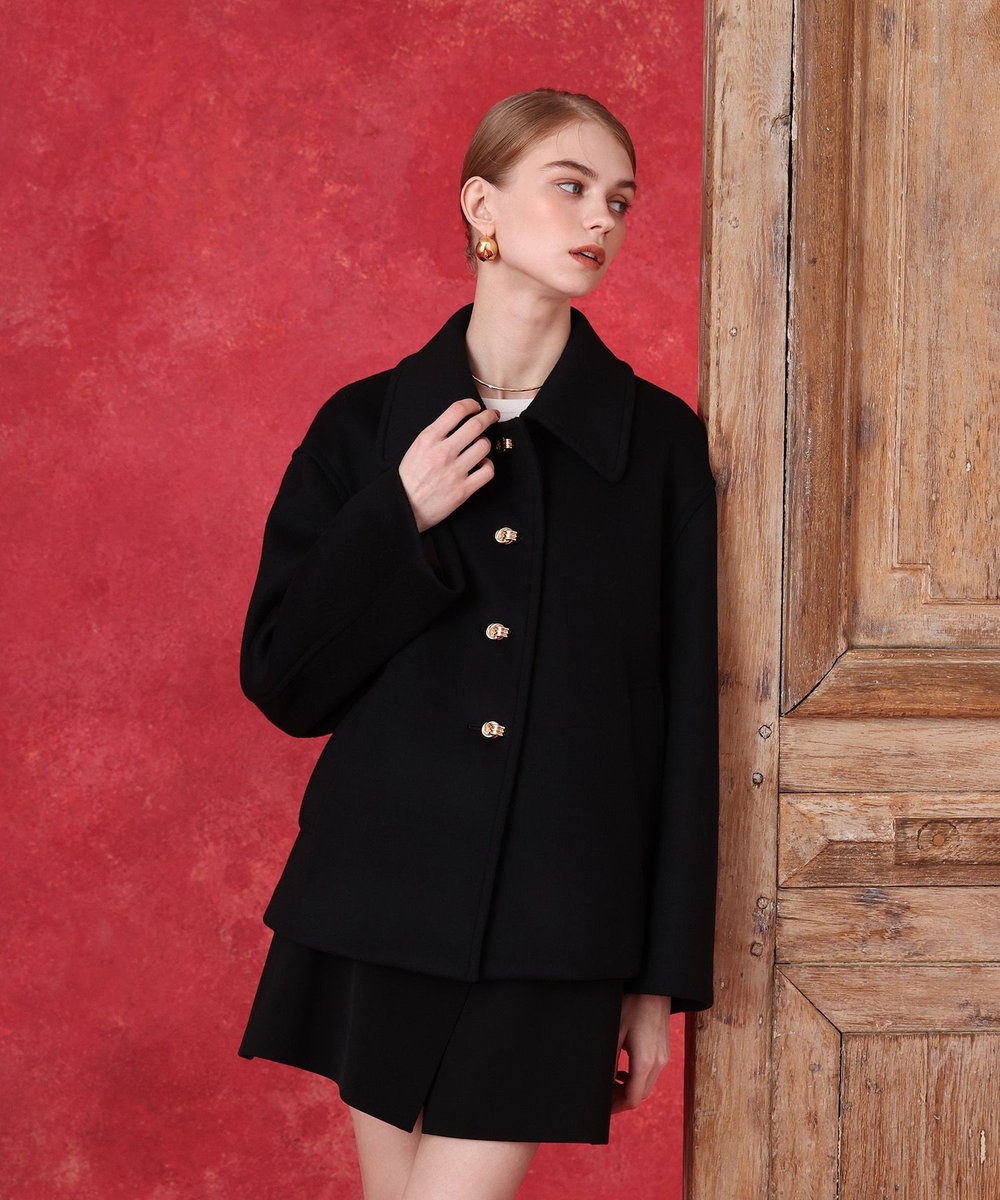 LOULOU WILLOUGHBY シャルムビーバーショートコート ブラック (95)