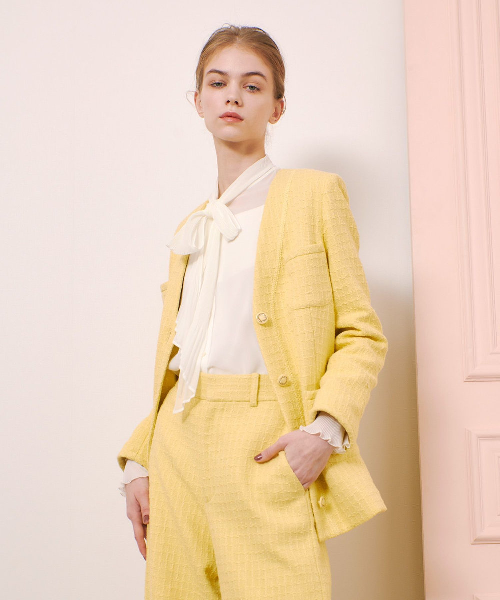 LOULOU WILLOUGHBY】スラブツイードロングジャケット|allureville