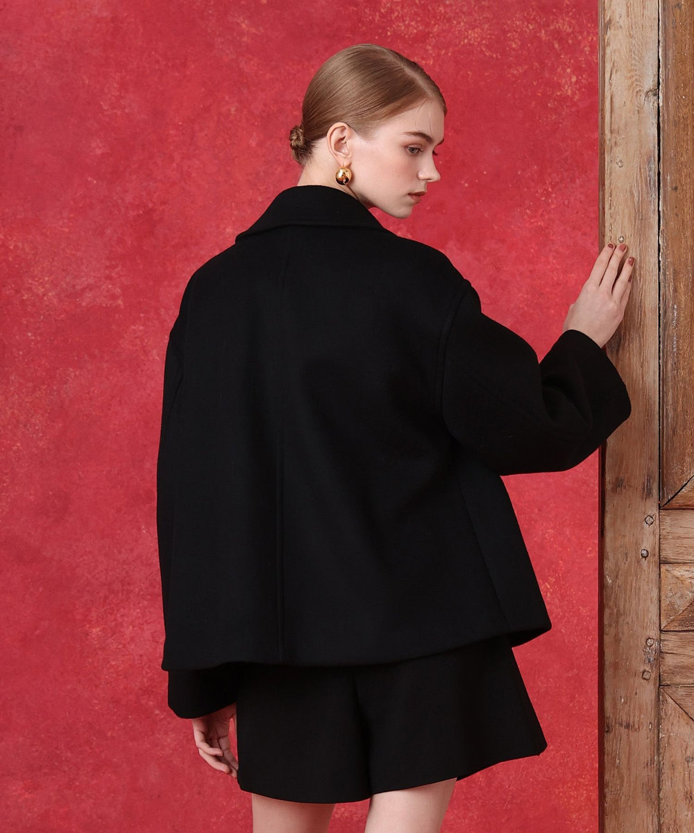 LOULOU WILLOUGHBY シャルムビーバーショートコート ブラック (95)