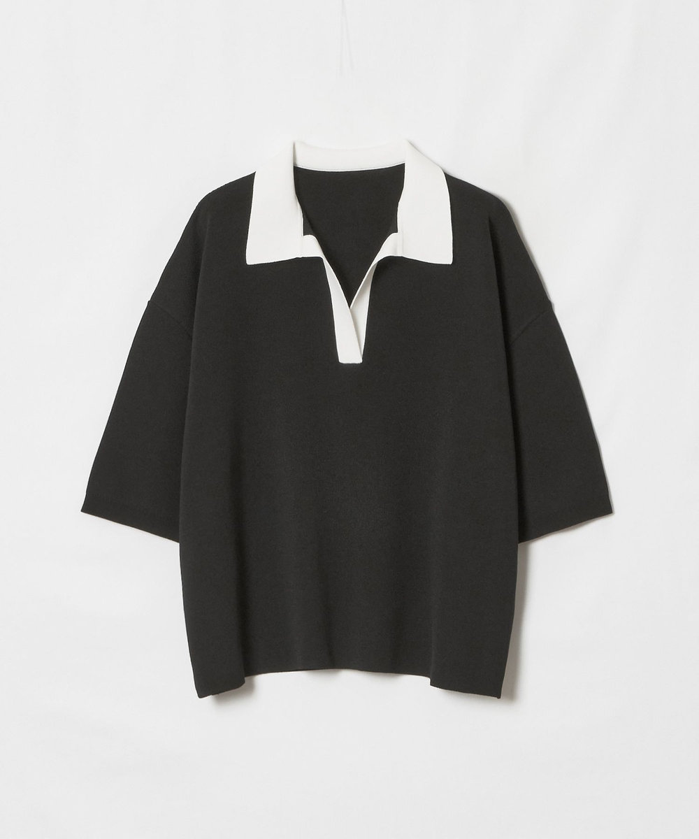 allureville ボーダーポロ プルオーバー ブラック系 (98)