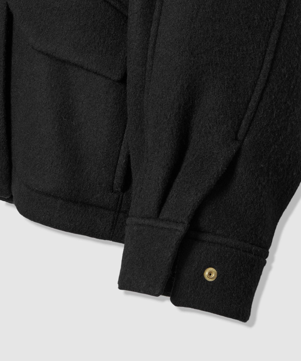 allureville ウールモッサステンカラーブルゾン ブラック (95)