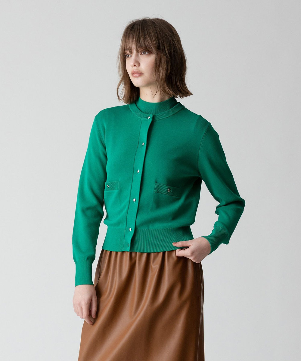 allureville ◇ ポケットクルーカーディガン グリーン (71)