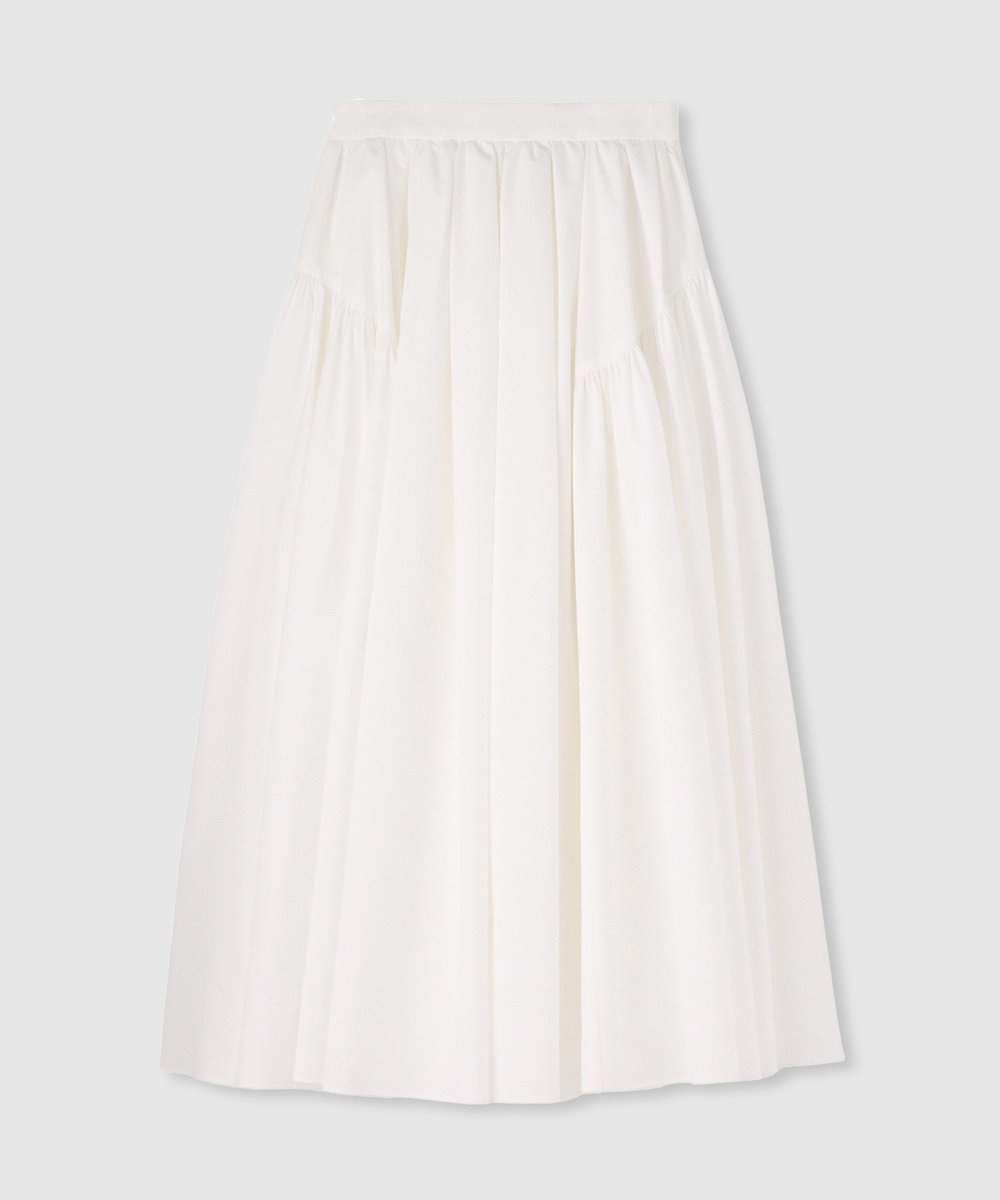 LOULOU WILLOUGHBY 【LOULOU WILLOUGHBY】キリカエタックタフタスカート ホワイト (01)