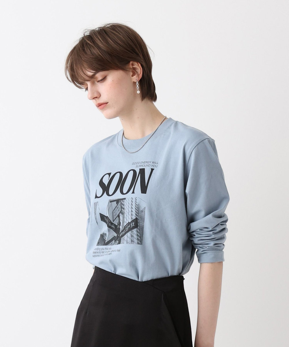 allureville サイネージロゴロングTシャツ サックス (63)