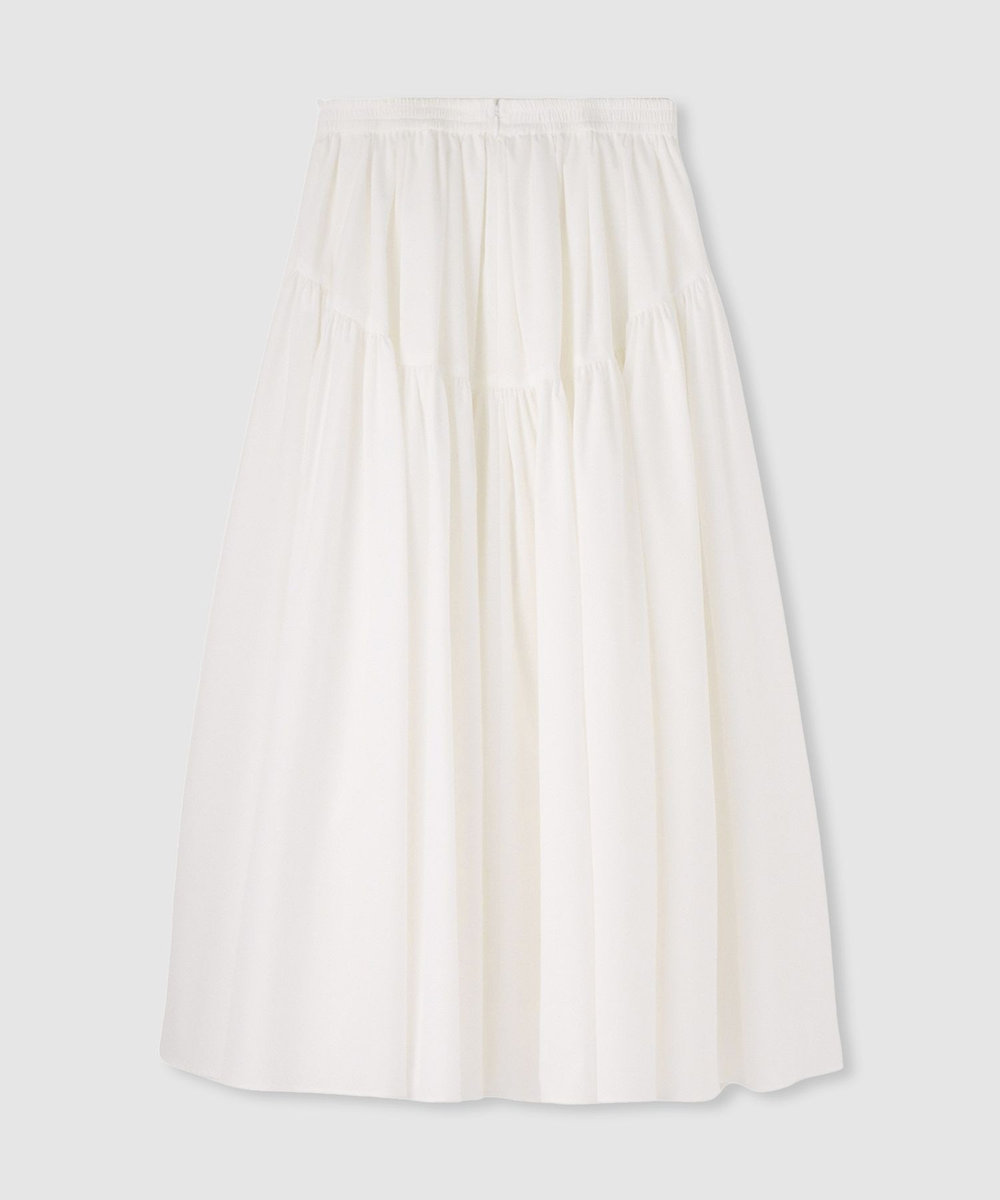 LOULOU WILLOUGHBY 【LOULOU WILLOUGHBY】キリカエタックタフタスカート ホワイト (01)