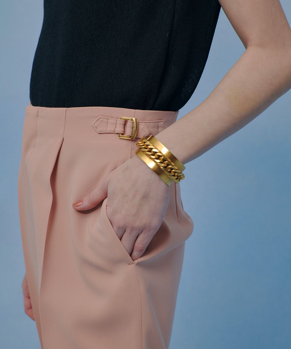 LOULOU WILLOUGHBY ハイバックテーパードパンツ ピンク (41)