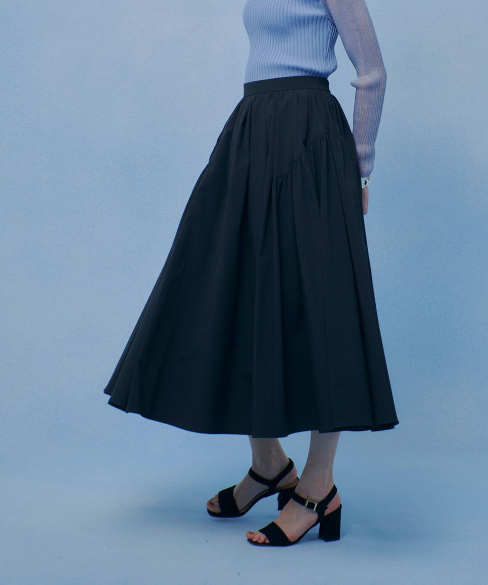 LOULOU WILLOUGHBY 【LOULOU WILLOUGHBY】キリカエタックタフタスカート ブラック (95)