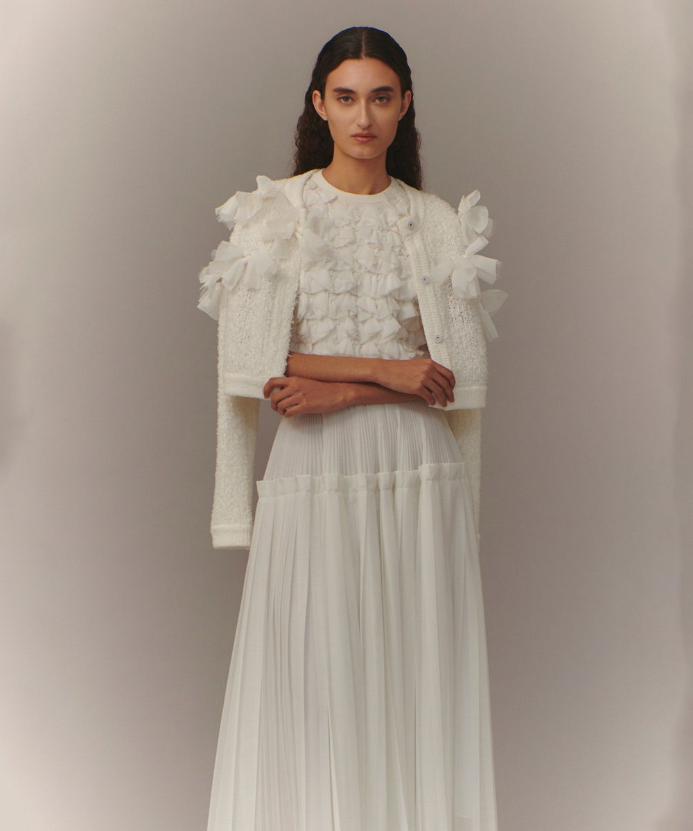 LOULOU WILLOUGHBY 【LOULOU WILLOUGHBY】カールマイヤープリーツスカート ホワイト (01)