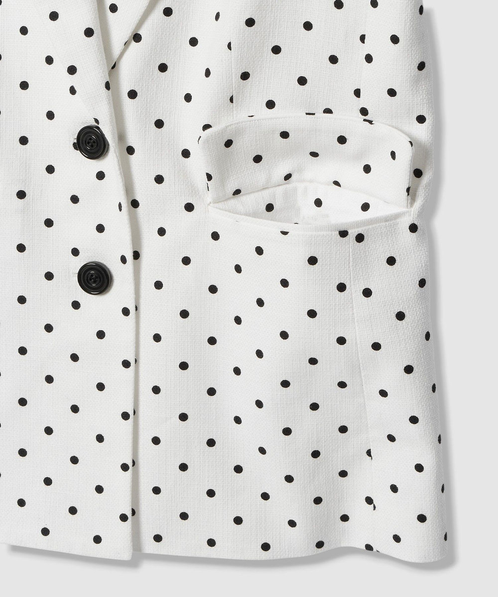 LOULOU WILLOUGHBY 【LOULOU WILLOUGHBY】リネン混ドットハーフスリーブジャケット ホワイト系 (08)