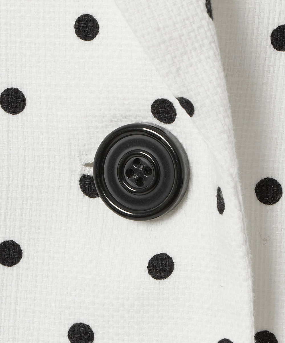 LOULOU WILLOUGHBY 【LOULOU WILLOUGHBY】リネン混ドットハーフスリーブジャケット ホワイト系 (08)