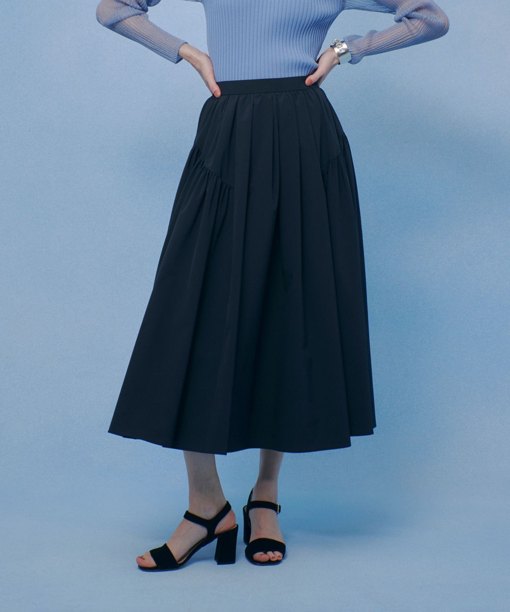 LOULOU WILLOUGHBY 【LOULOU WILLOUGHBY】キリカエタックタフタスカート ブラック (95)