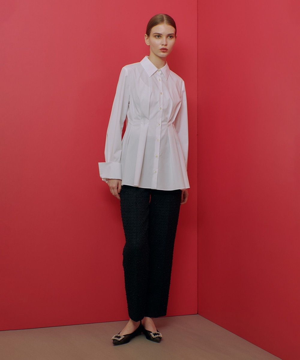 LOULOU WILLOUGHBY 【LOULOU WILLOUGHBY】ファンシーツイードパンツ ネイビー (65)