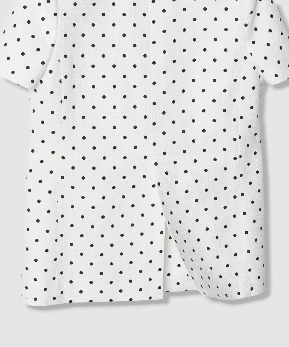 LOULOU WILLOUGHBY 【LOULOU WILLOUGHBY】リネン混ドットハーフスリーブジャケット ホワイト系 (08)