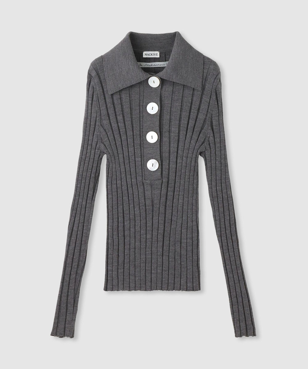 NACKIYE(ナキエ)】SUGARMAN KNIT LONG SLEEVE POLO｜LOULOU WILLOUGHBY