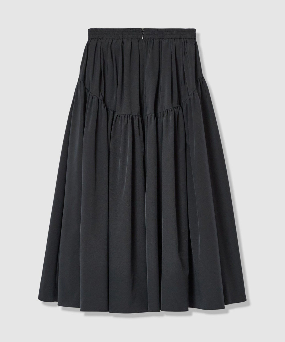 LOULOU WILLOUGHBY 【LOULOU WILLOUGHBY】キリカエタックタフタスカート ブラック (95)