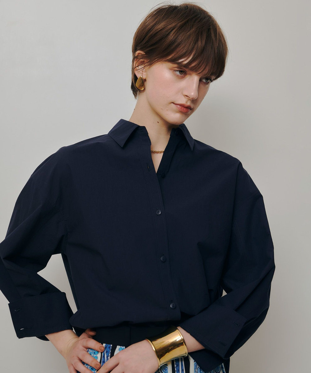 allureville 【WEB・一部店舗別注】バレルスリーブシャツ ネイビー (65)