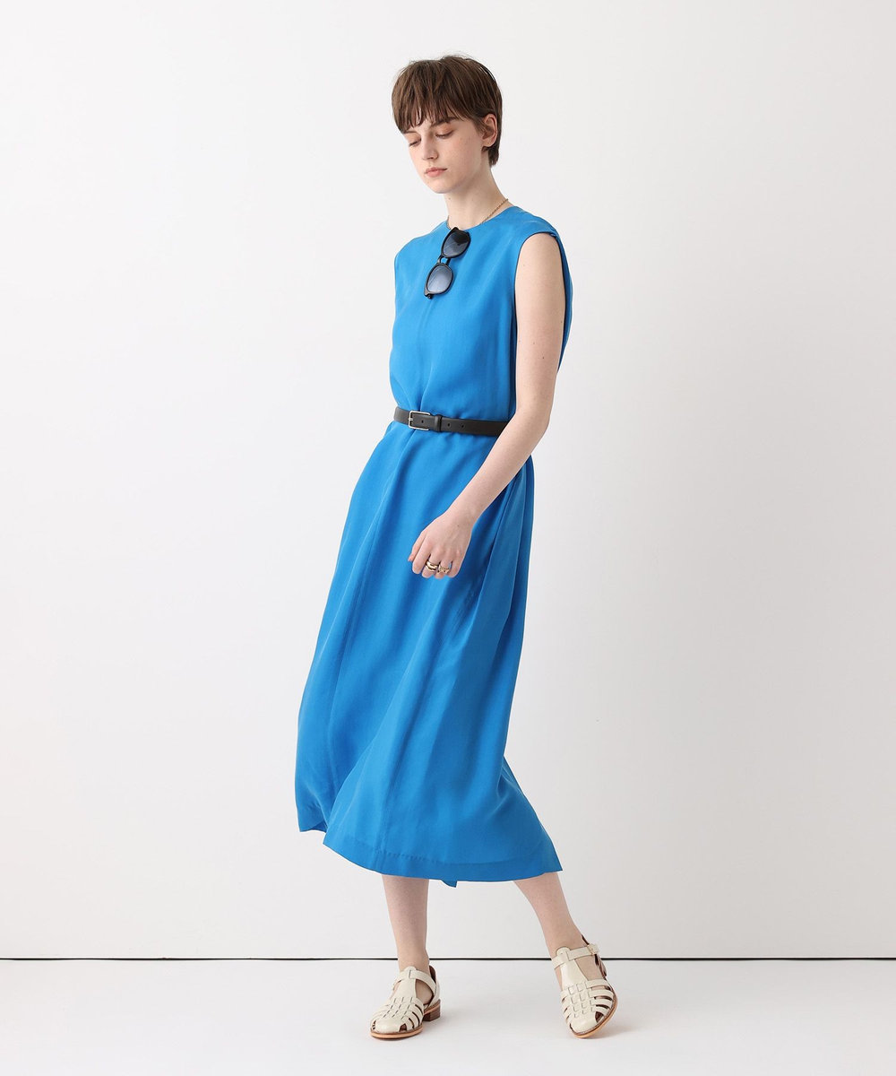 allureville キュプラフィブリルＡラインワンピース ブルー (61)