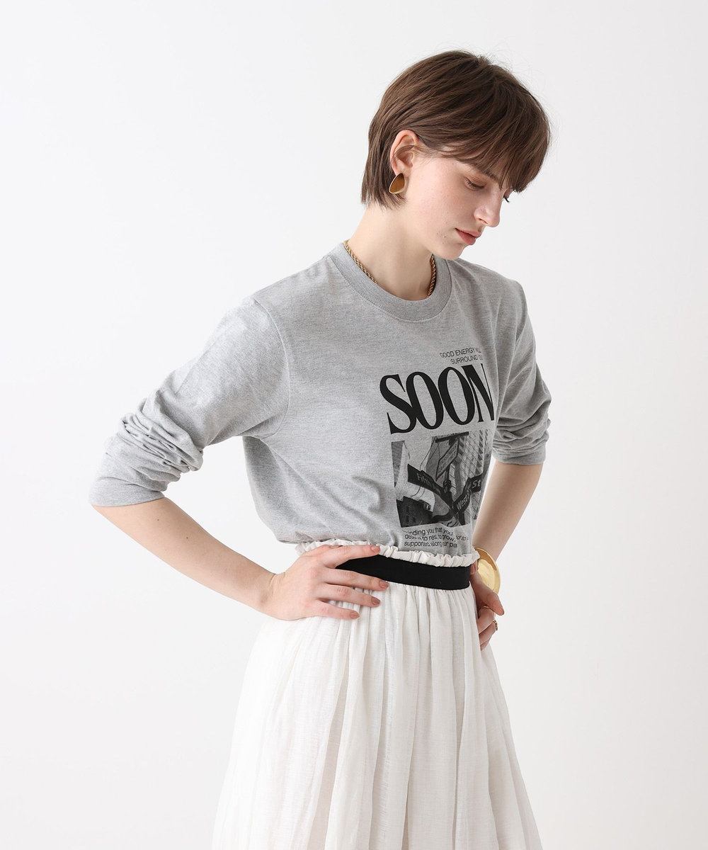 allureville サイネージロゴロングTシャツ グレー (92)