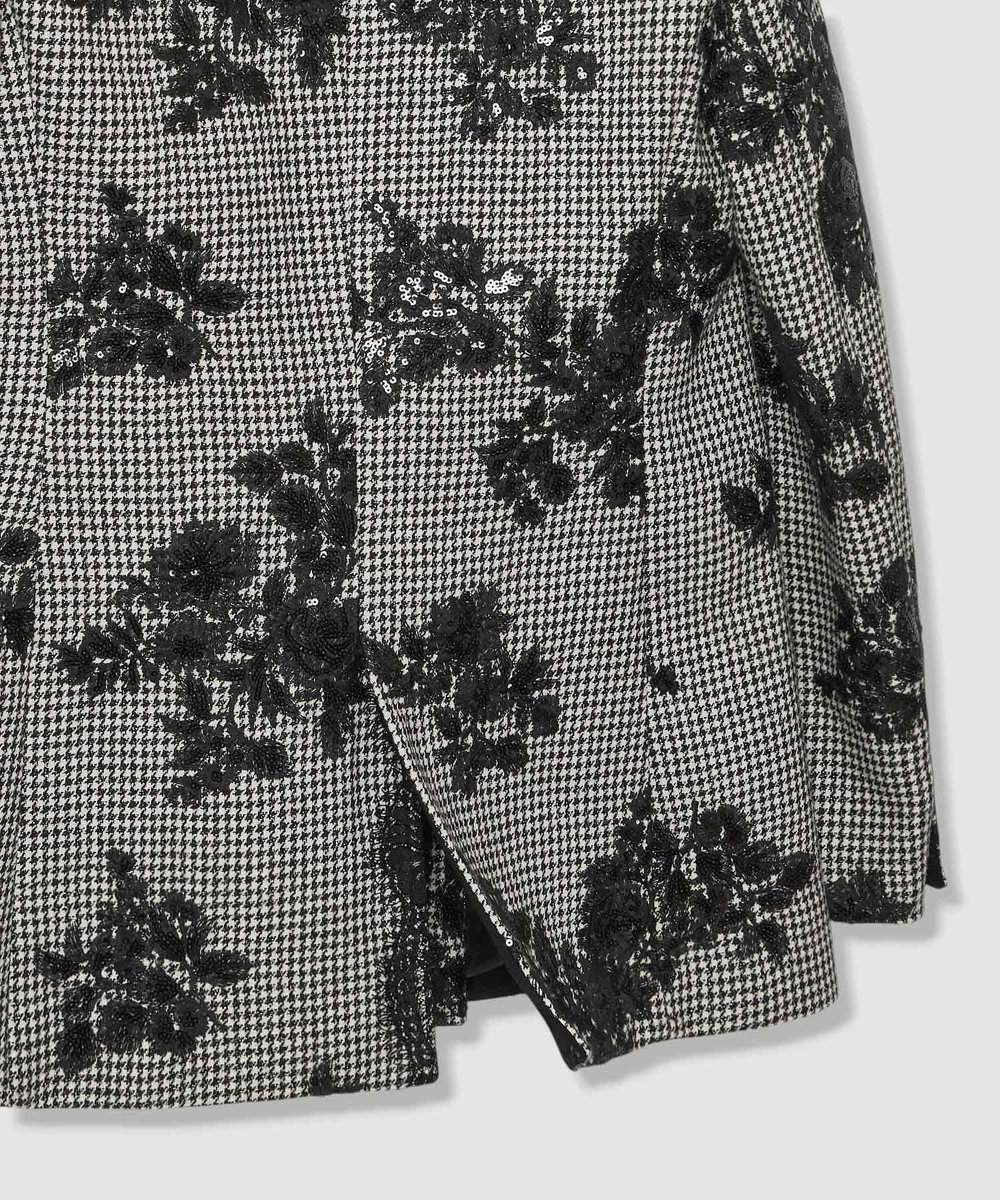 LOULOU WILLOUGHBY フラワー刺繍千鳥ジャケット ホワイト系 (08)