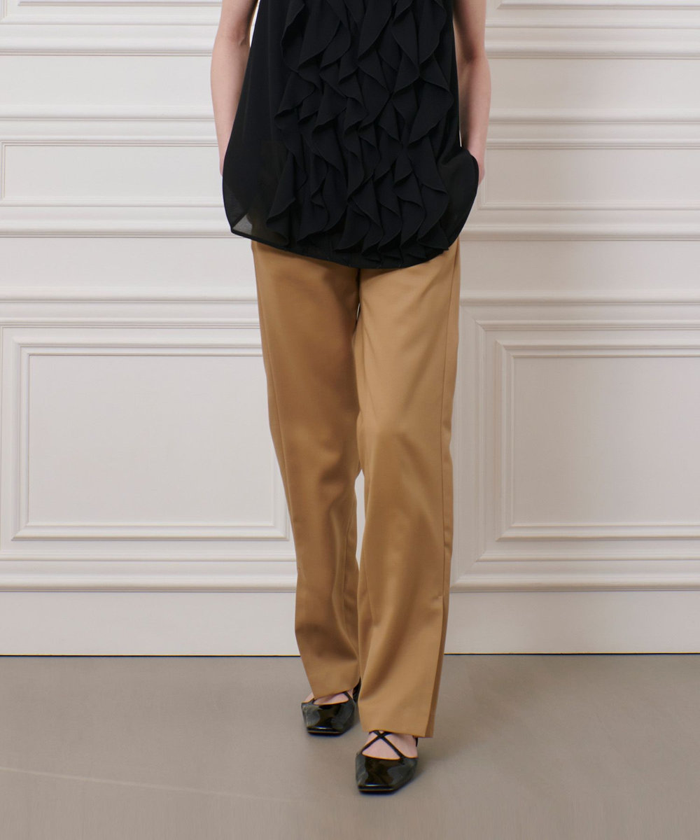 LOULOU WILLOUGHBY ダブルクロススリムパンツ キャメル (84)