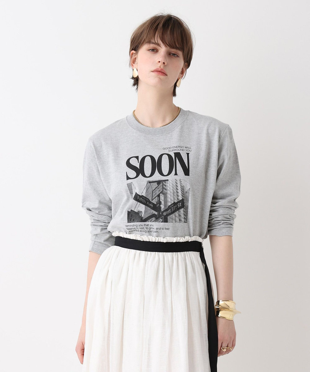 allureville サイネージロゴロングTシャツ グレー (92)