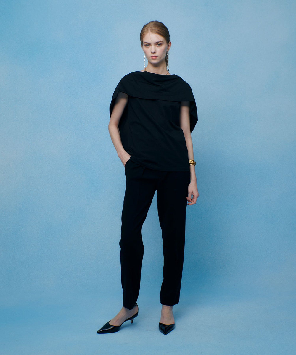 LOULOU WILLOUGHBY ハイバックテーパードパンツ ブラック (95)