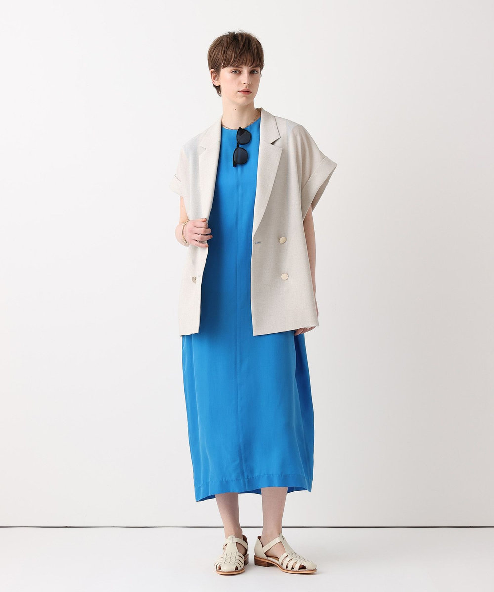 allureville キュプラフィブリルＡラインワンピース ブルー (61)