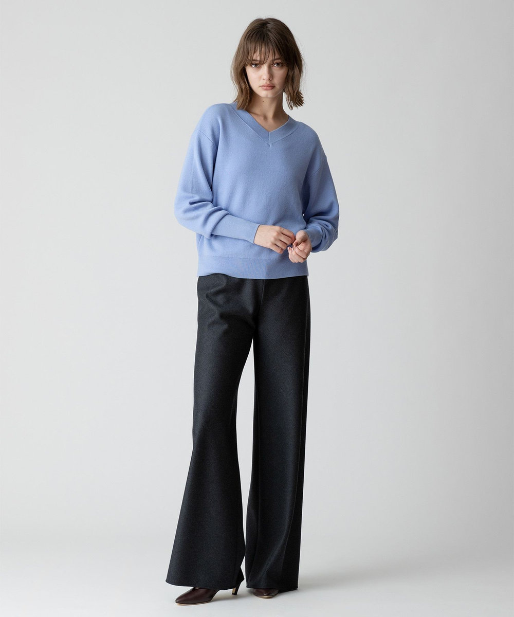 allureville 【セットアップ対応可能】ウールスムース2WAYネックプルオーバー サックス (63)