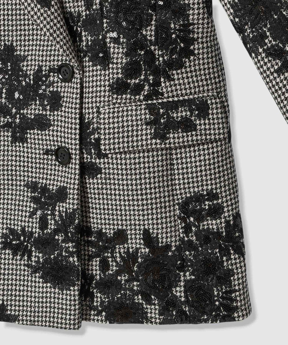 LOULOU WILLOUGHBY フラワー刺繍千鳥ジャケット ホワイト系 (08)