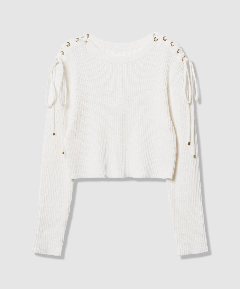LOULOU WILLOUGHBY 【LOULOU WILLOUGHBY】レースアップショルダープルオーバー オフホワイト (02)