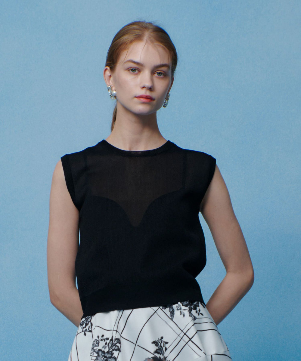 LOULOU WILLOUGHBY 【LOULOU WILLOUGHBY】シアージャガードプルオーバー ブラック (95)