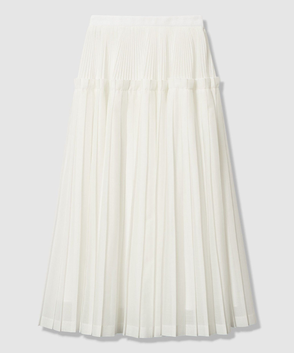 LOULOU WILLOUGHBY 【LOULOU WILLOUGHBY】カールマイヤープリーツスカート ホワイト (01)