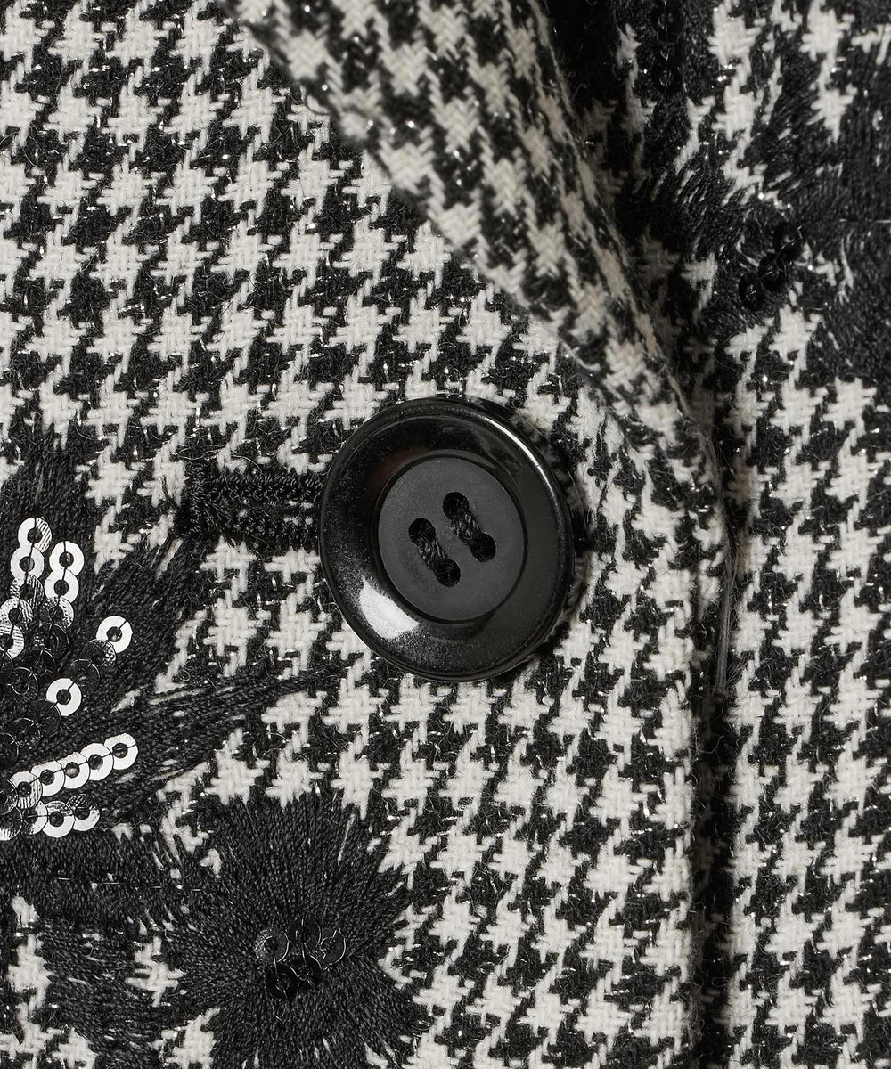 LOULOU WILLOUGHBY フラワー刺繍千鳥ジャケット ホワイト系 (08)