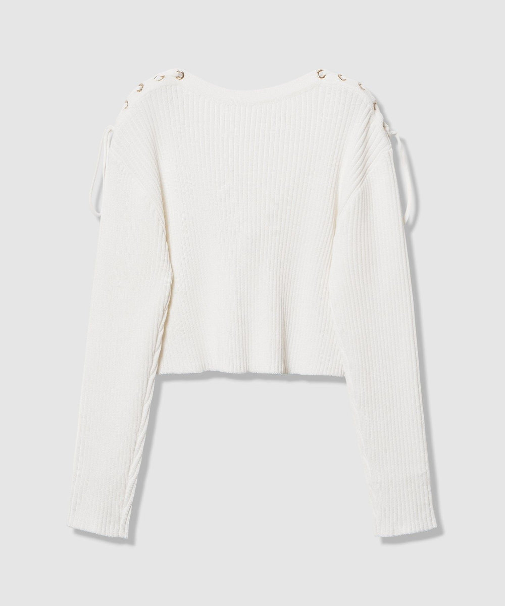 LOULOU WILLOUGHBY 【LOULOU WILLOUGHBY】レースアップショルダープルオーバー オフホワイト (02)